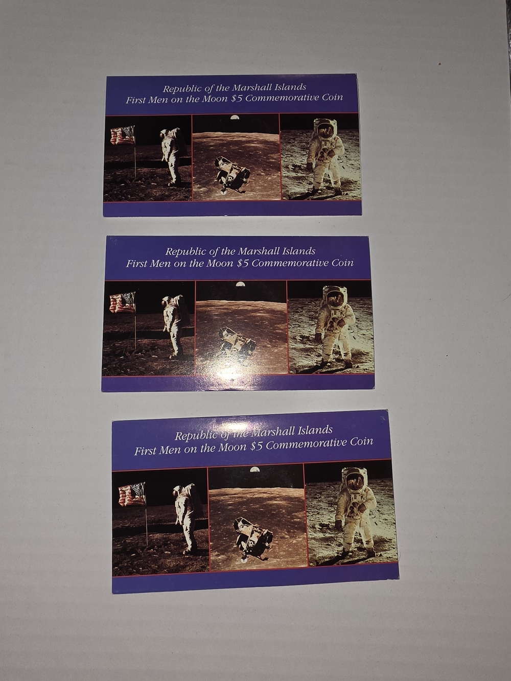 Marshall Islands First Men on the Moon $5 Commemorative Coin Card - Purple - Picture 3 of 12
